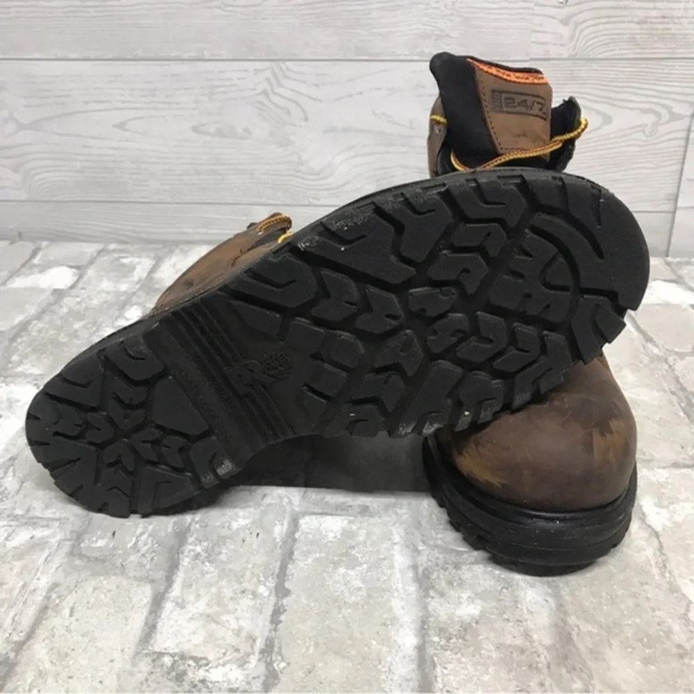 Timberland Size 9.5 Brown Pro Series 24/7 6 In Steel Toe Boots Very Lightly Used